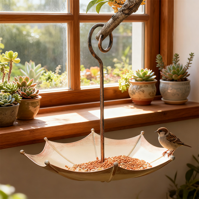 Smart Garden Umbrella - Retro Mini Umbrella Shaped Bird Feeder