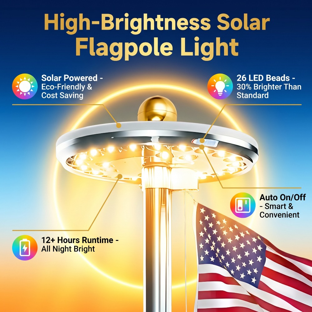 Solar LED Flagpole Light IP65  - огляд і ціна Smart Garden Umbrella