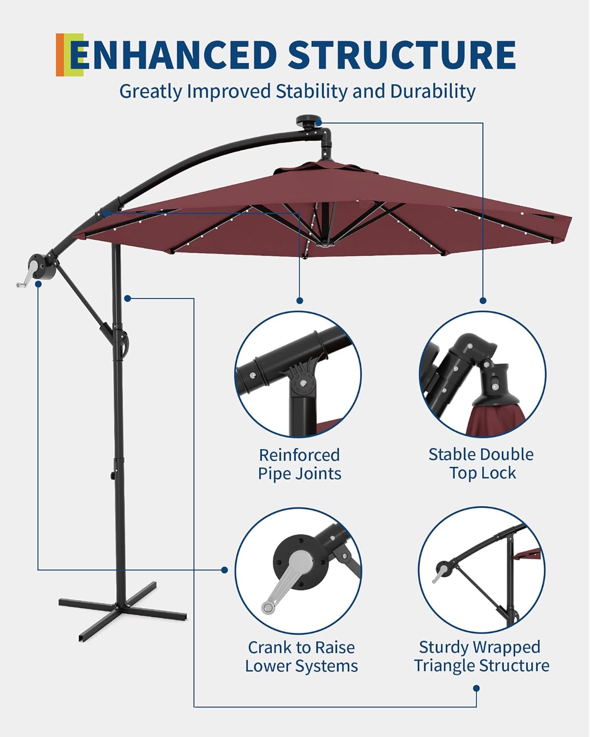 10 FT Cantilever Umbrella with - огляд і ціна Smart Garden Umbrella