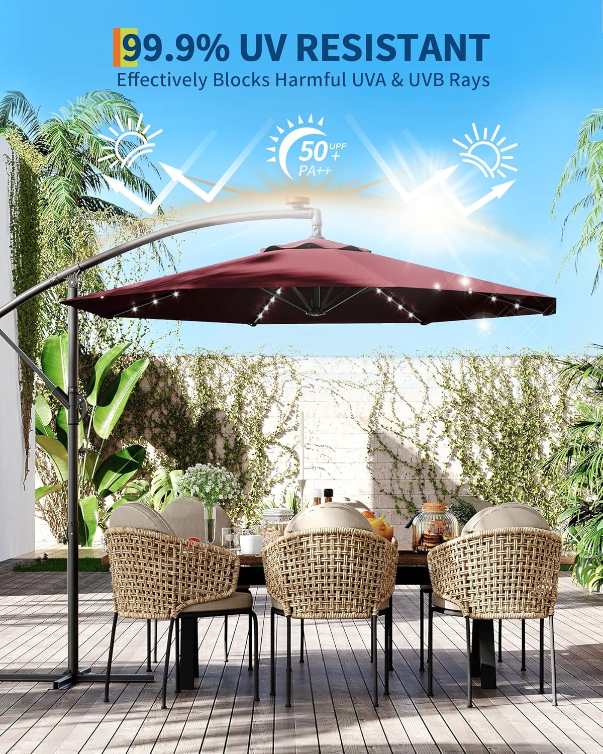 10 FT Cantilever Umbrella with - огляд і ціна Smart Garden Umbrella